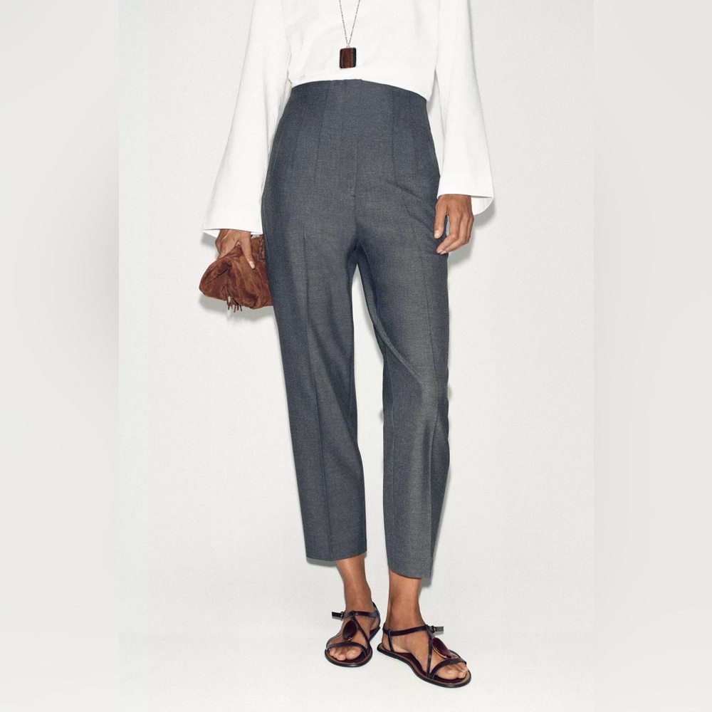 Zara Elegant high waist Charcoal Pants
